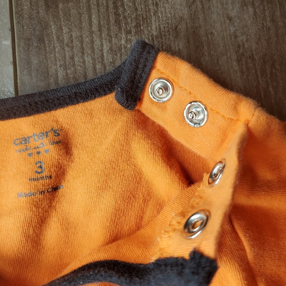 Carter's Size 3m Orange Long Sleeve Striped 